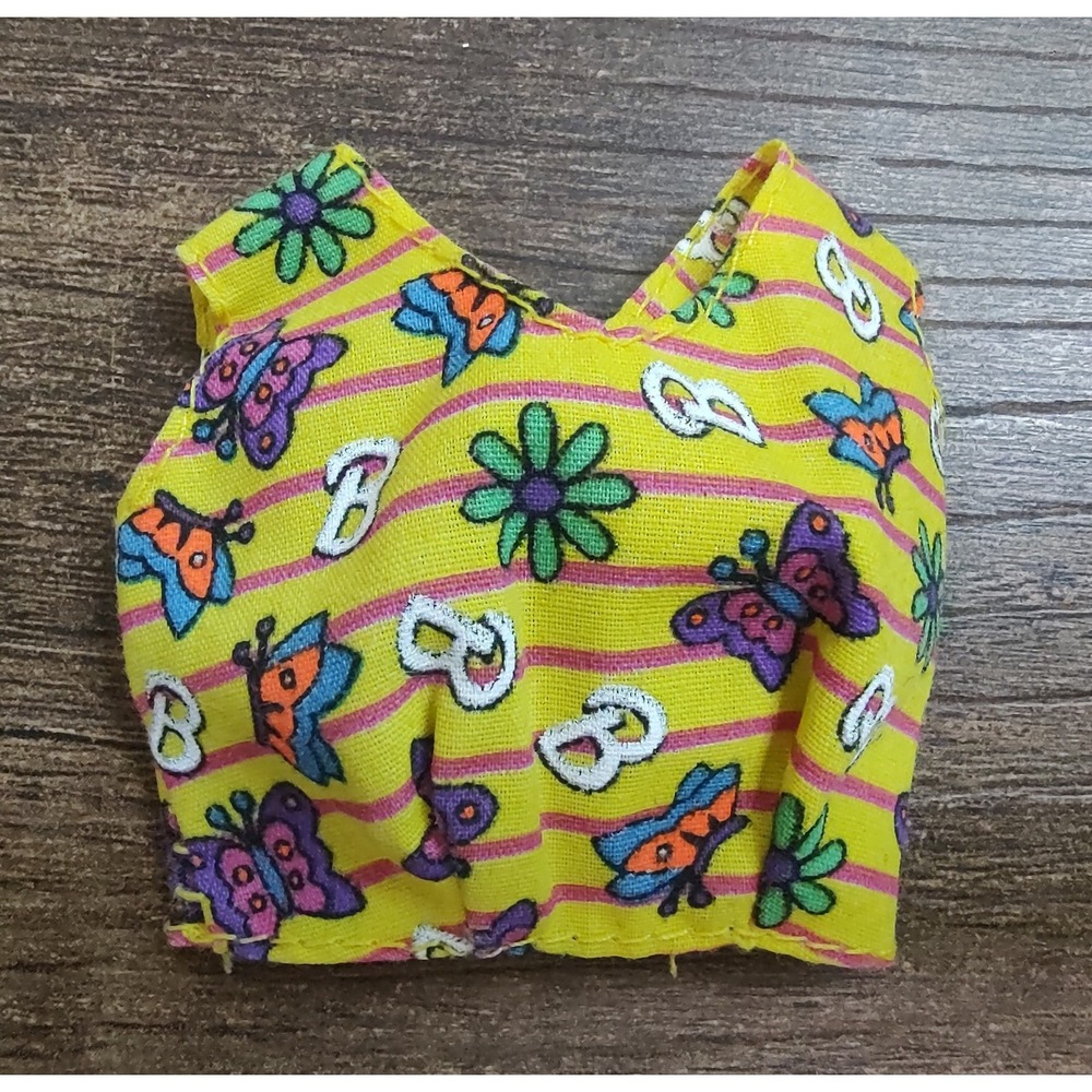 Barbie Butterfly Art Fashions Yellow Butterfly Top Only Vintage Z32